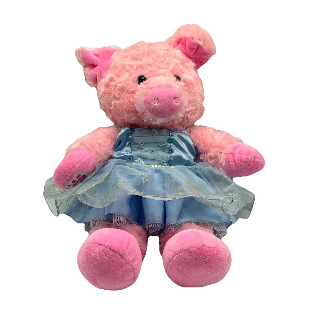 Build-A-Bear Workshop Pink Pig Curly Tail Fairy Dress Wings 17" Retired BABW BAB